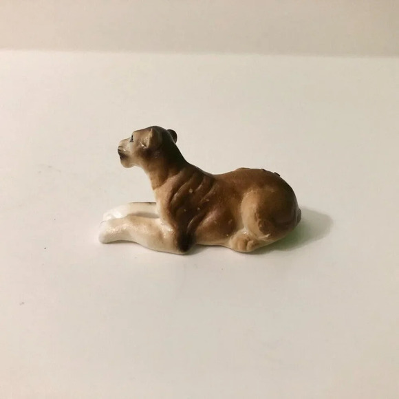 Vintage Miniature Lioness Lion Bone China Figurine Japan 1 Inch Tall Figure - Picture 3 of 14